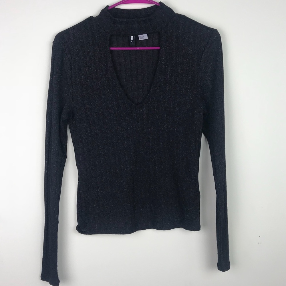 Black long sleeve sparkly shirt